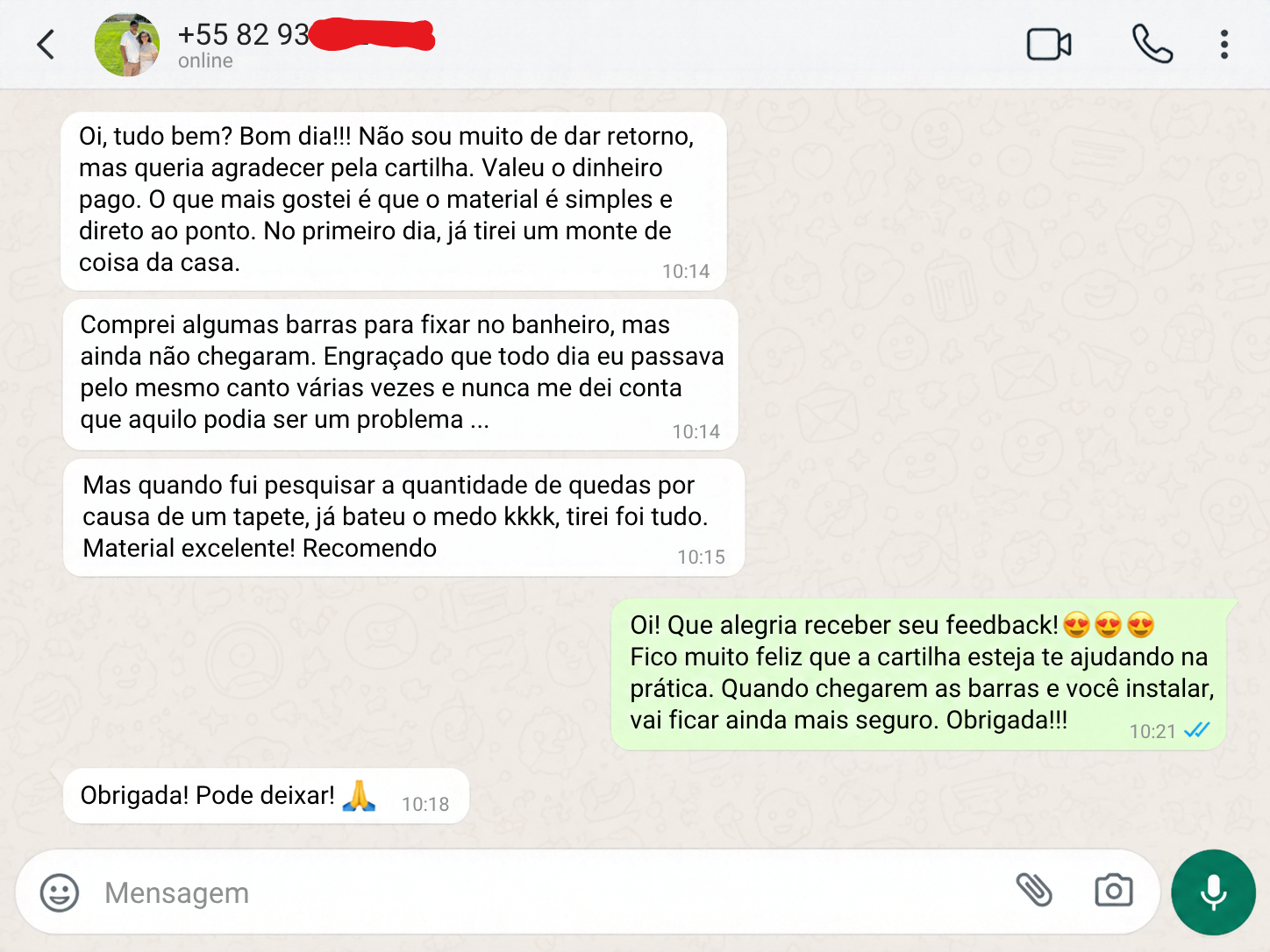Depoimento real 2 de cliente da cartilha Antes da Queda